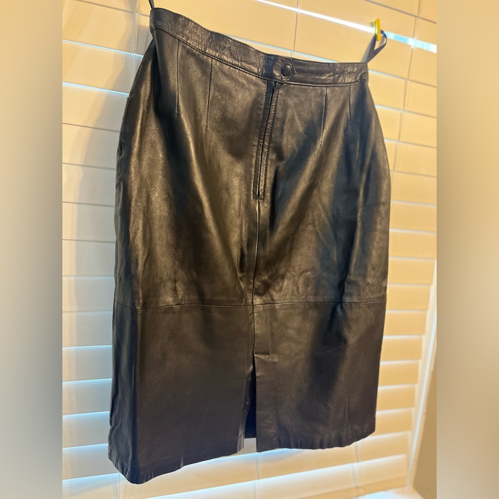 Black Leather Pencil Skirt